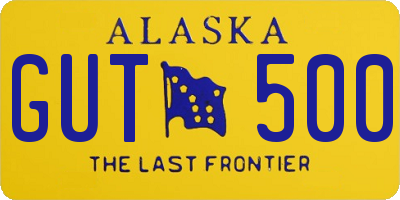 AK license plate GUT500