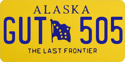 AK license plate GUT505