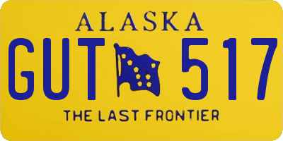 AK license plate GUT517