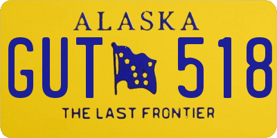 AK license plate GUT518