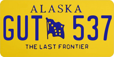 AK license plate GUT537
