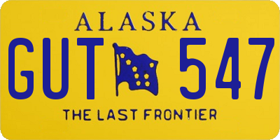 AK license plate GUT547