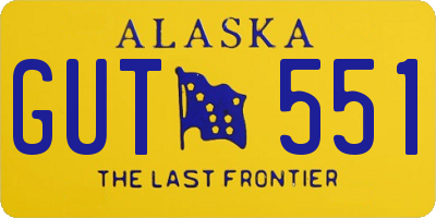 AK license plate GUT551