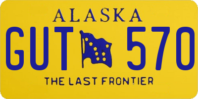 AK license plate GUT570