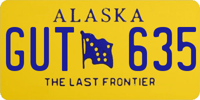 AK license plate GUT635