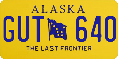 AK license plate GUT640