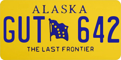 AK license plate GUT642