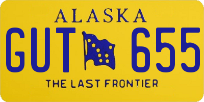 AK license plate GUT655