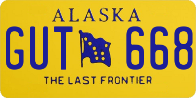 AK license plate GUT668