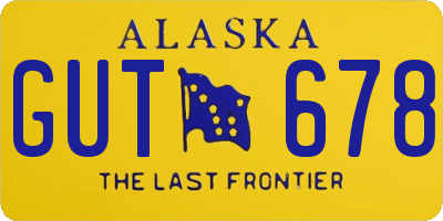 AK license plate GUT678