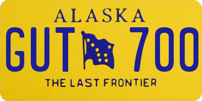 AK license plate GUT700