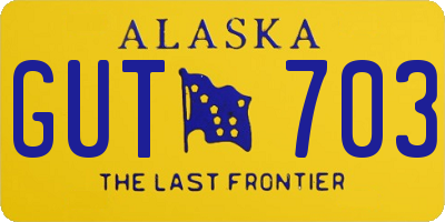 AK license plate GUT703