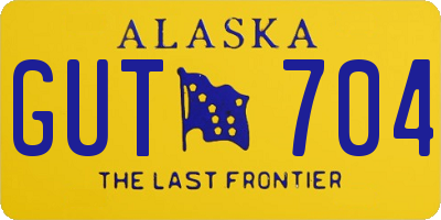 AK license plate GUT704