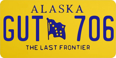 AK license plate GUT706