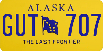 AK license plate GUT707