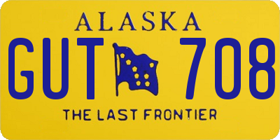 AK license plate GUT708