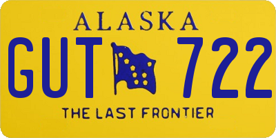AK license plate GUT722