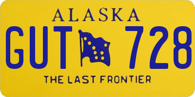 AK license plate GUT728