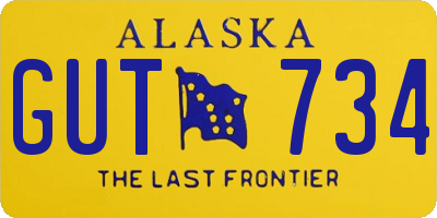 AK license plate GUT734
