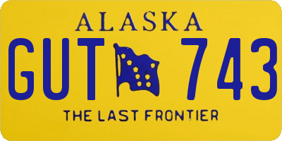 AK license plate GUT743