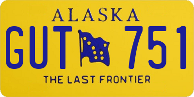 AK license plate GUT751
