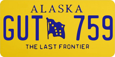 AK license plate GUT759