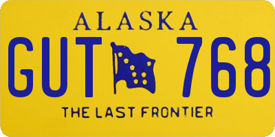 AK license plate GUT768
