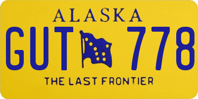 AK license plate GUT778