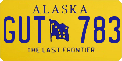 AK license plate GUT783