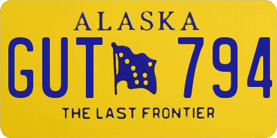 AK license plate GUT794