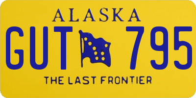 AK license plate GUT795