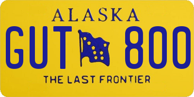 AK license plate GUT800