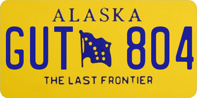 AK license plate GUT804