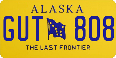 AK license plate GUT808