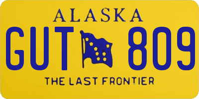 AK license plate GUT809