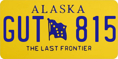 AK license plate GUT815