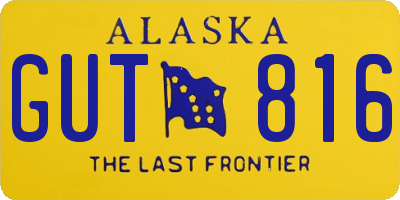 AK license plate GUT816