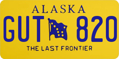 AK license plate GUT820