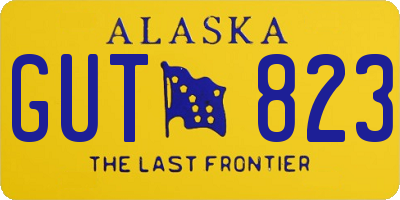 AK license plate GUT823