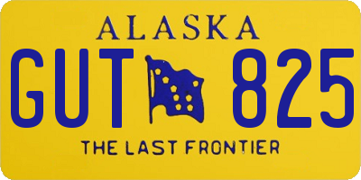 AK license plate GUT825
