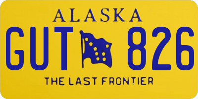 AK license plate GUT826