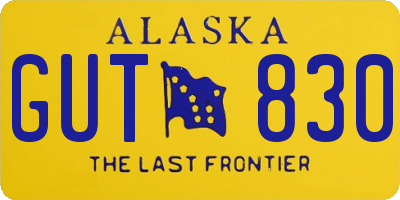 AK license plate GUT830