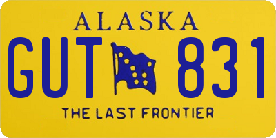 AK license plate GUT831
