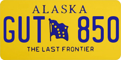 AK license plate GUT850