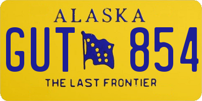 AK license plate GUT854