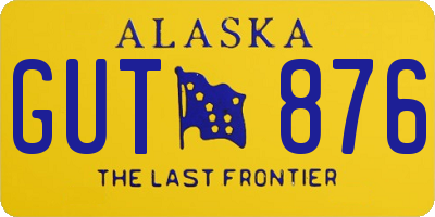 AK license plate GUT876