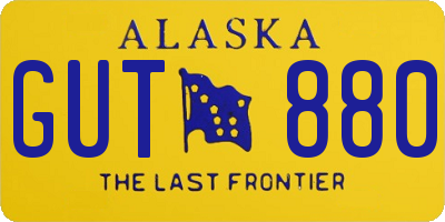 AK license plate GUT880