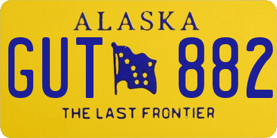 AK license plate GUT882