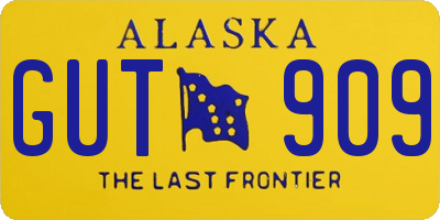 AK license plate GUT909