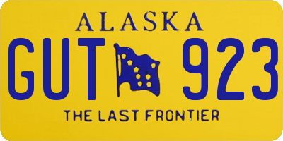 AK license plate GUT923